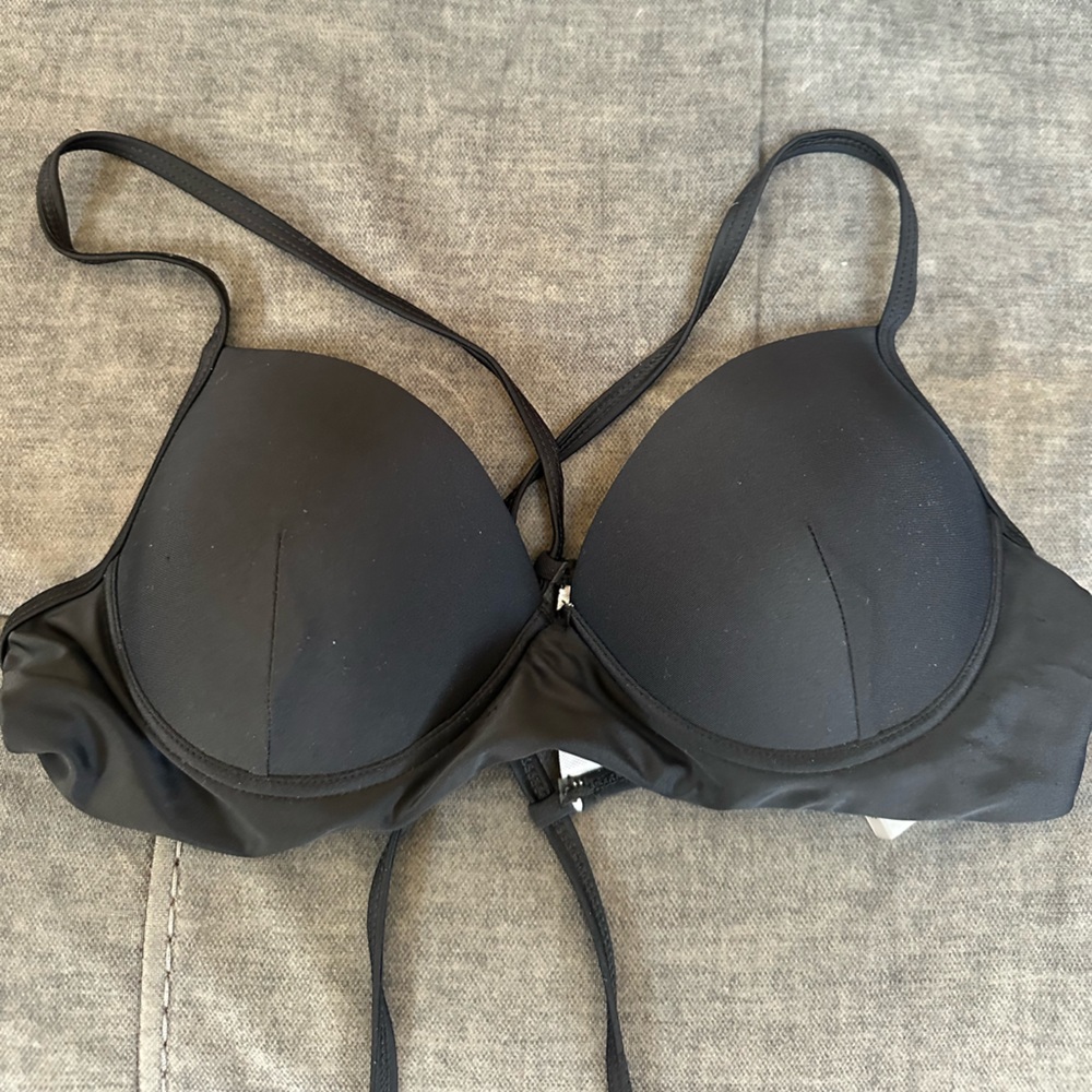 SHEIN Black Swim Bra Seamless Design